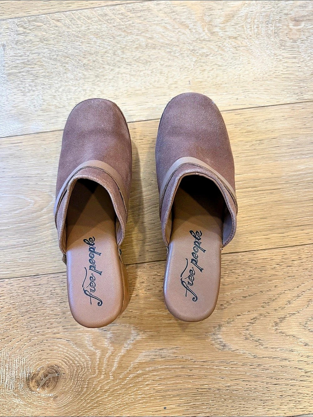 Free People Calli Clogs Studded Wooden Clog Mules in Brown